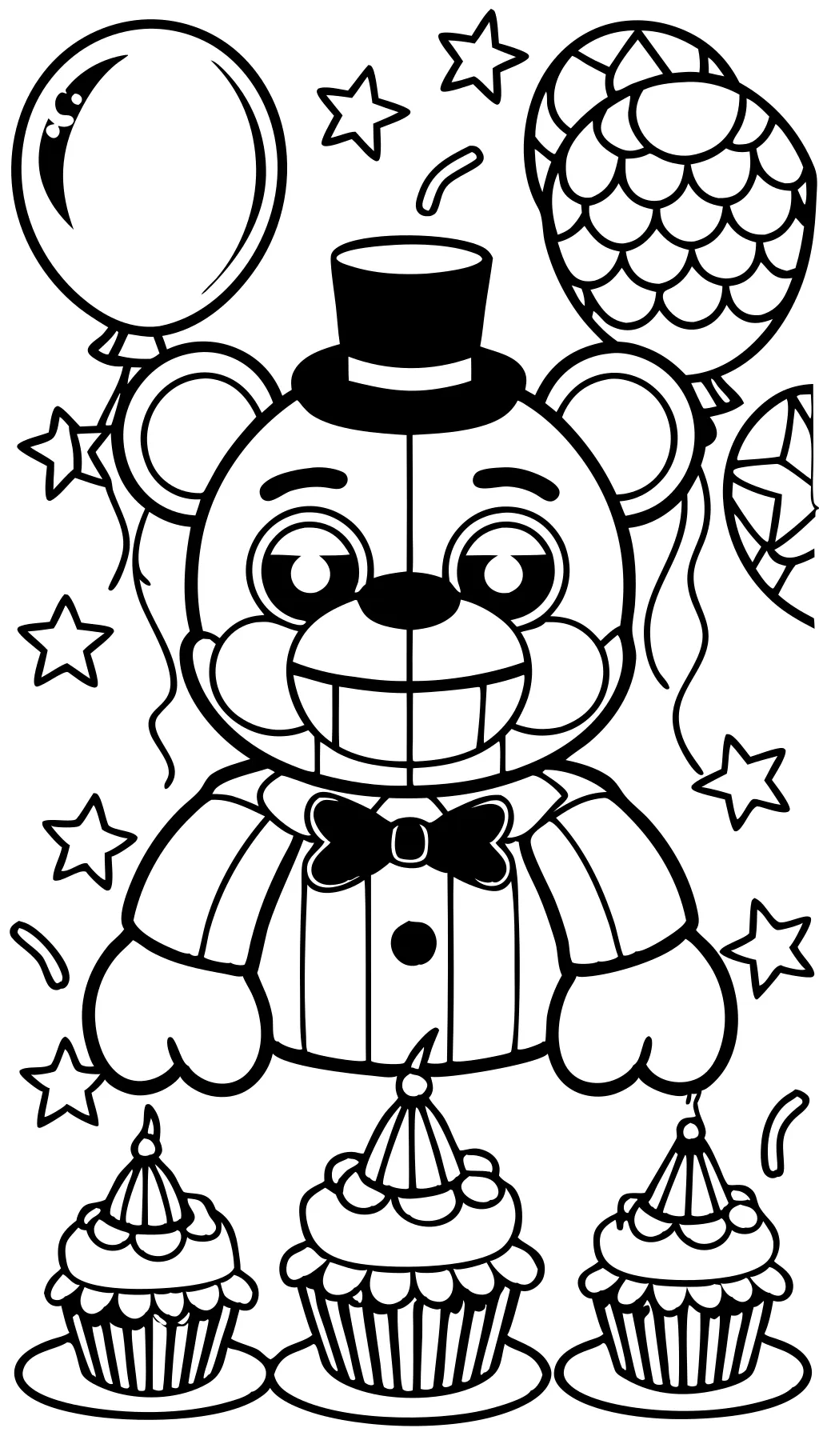 golden freddy coloring page